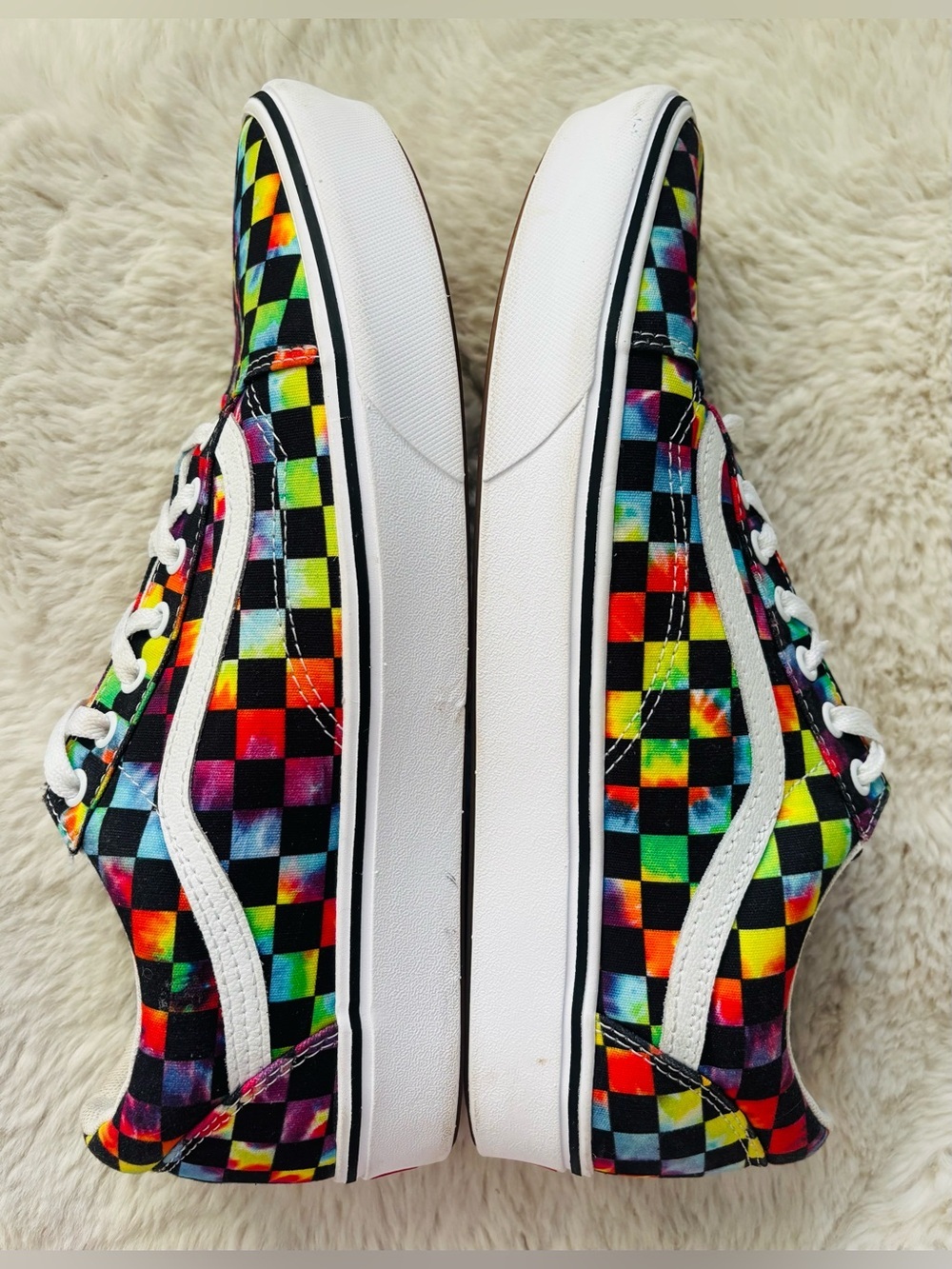 Vans Checkerboard Low Top Sneakers in Black Multicolor